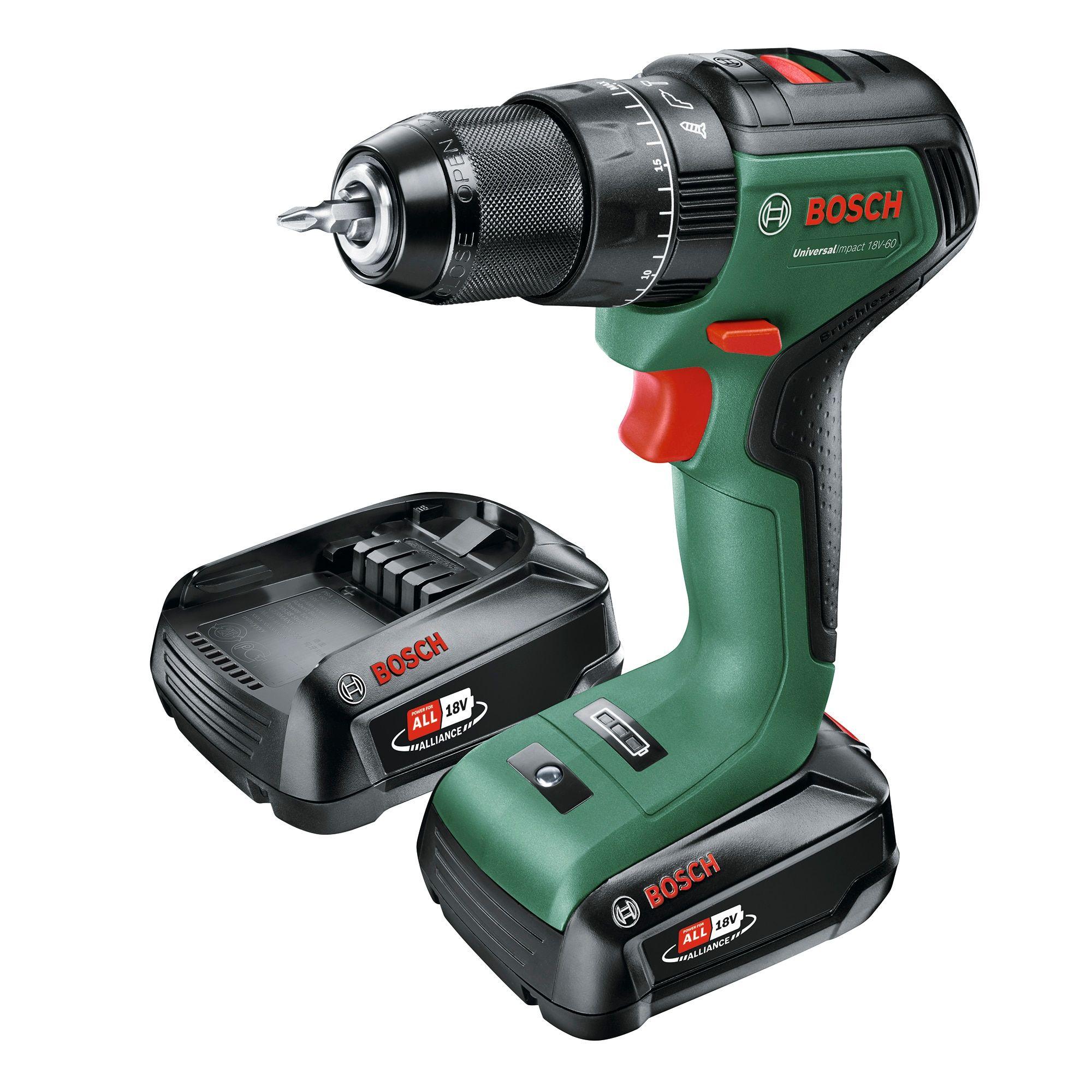 Berbequim Percutor a Bateria BOSCH UniversalImpact 18V-60 (Verde), miniatura 3