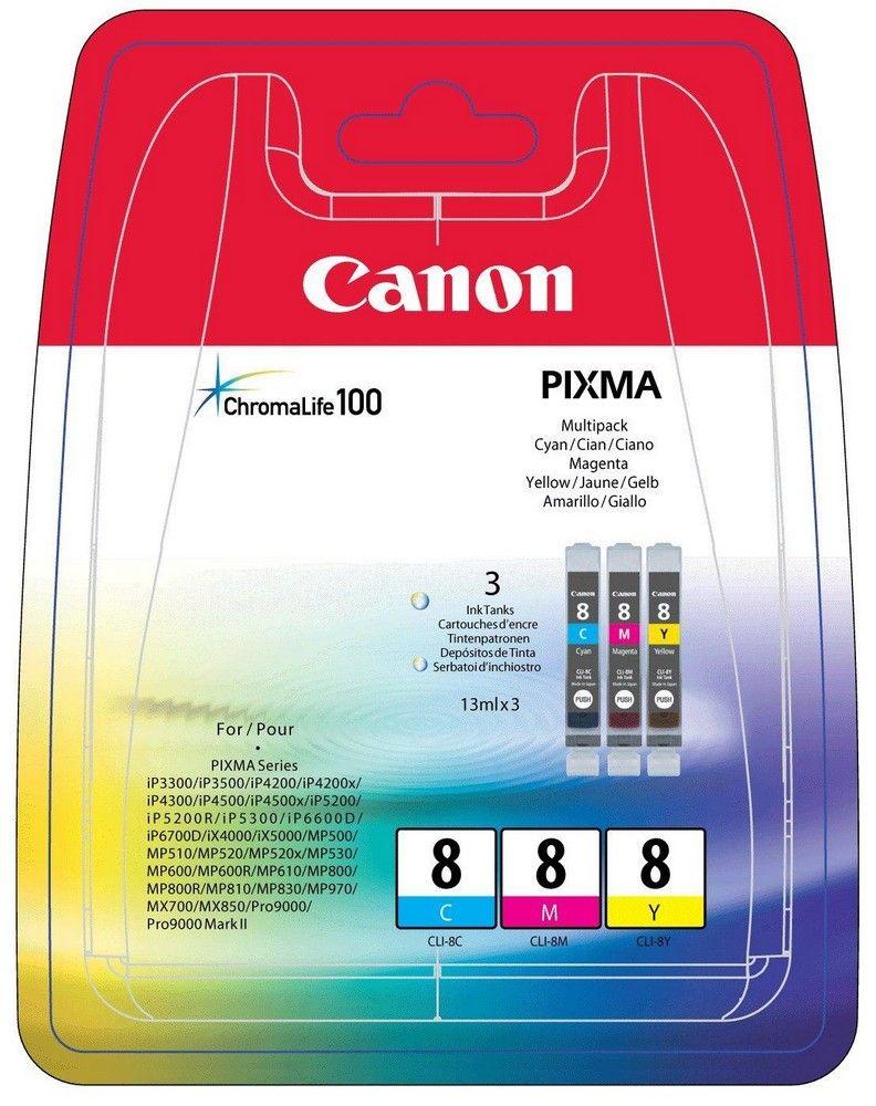 Pack de 3 Tinteiros CANON CLI-8 (Ciano, Magenta e Amarelo), miniatura 2