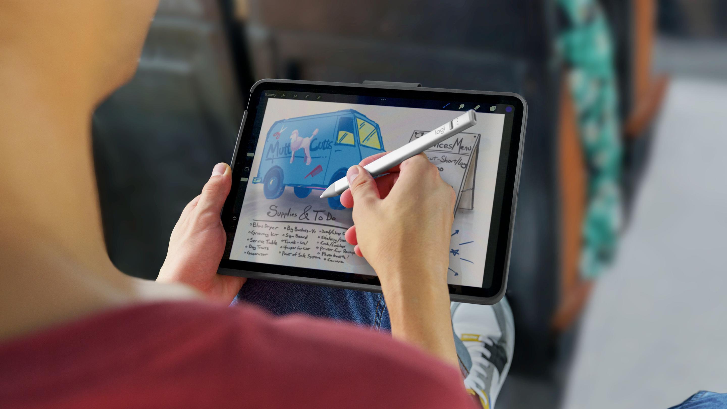 Caneta Digital LOGITECH Crayon USB-C (Sem fios - Apple - Prateado) — miniatura 6