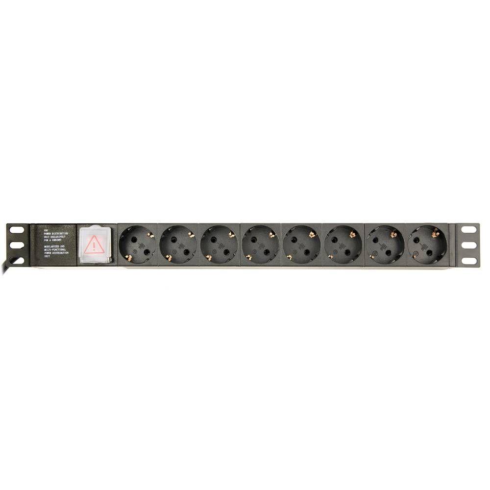 Régua PDU GEMBIRD EG-PDU-014-C14 (8x Schuko - 1U - Preto), miniatura 2