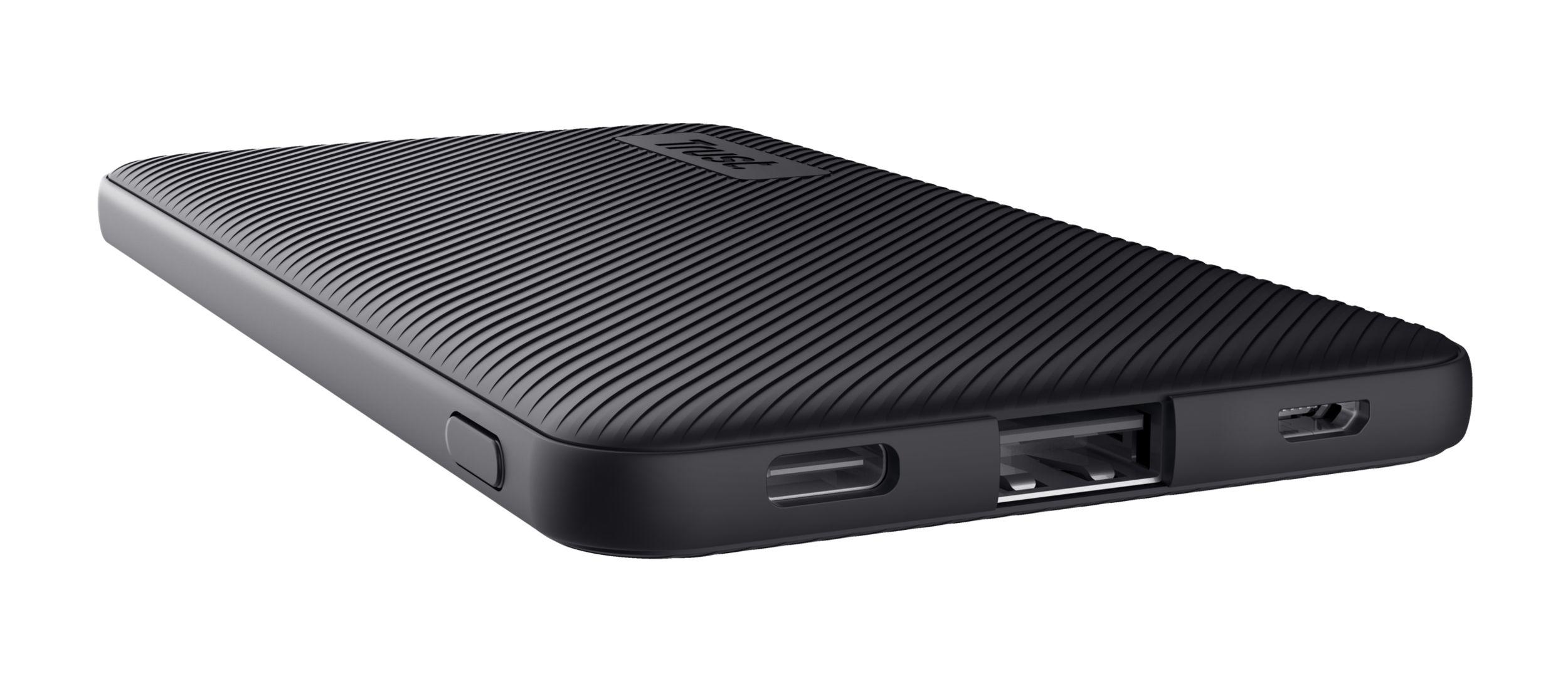 Powerbank TRUST Primo (5000 mAh - 18,5 Wh - Micro-USB + USB Type-C - Preto)
