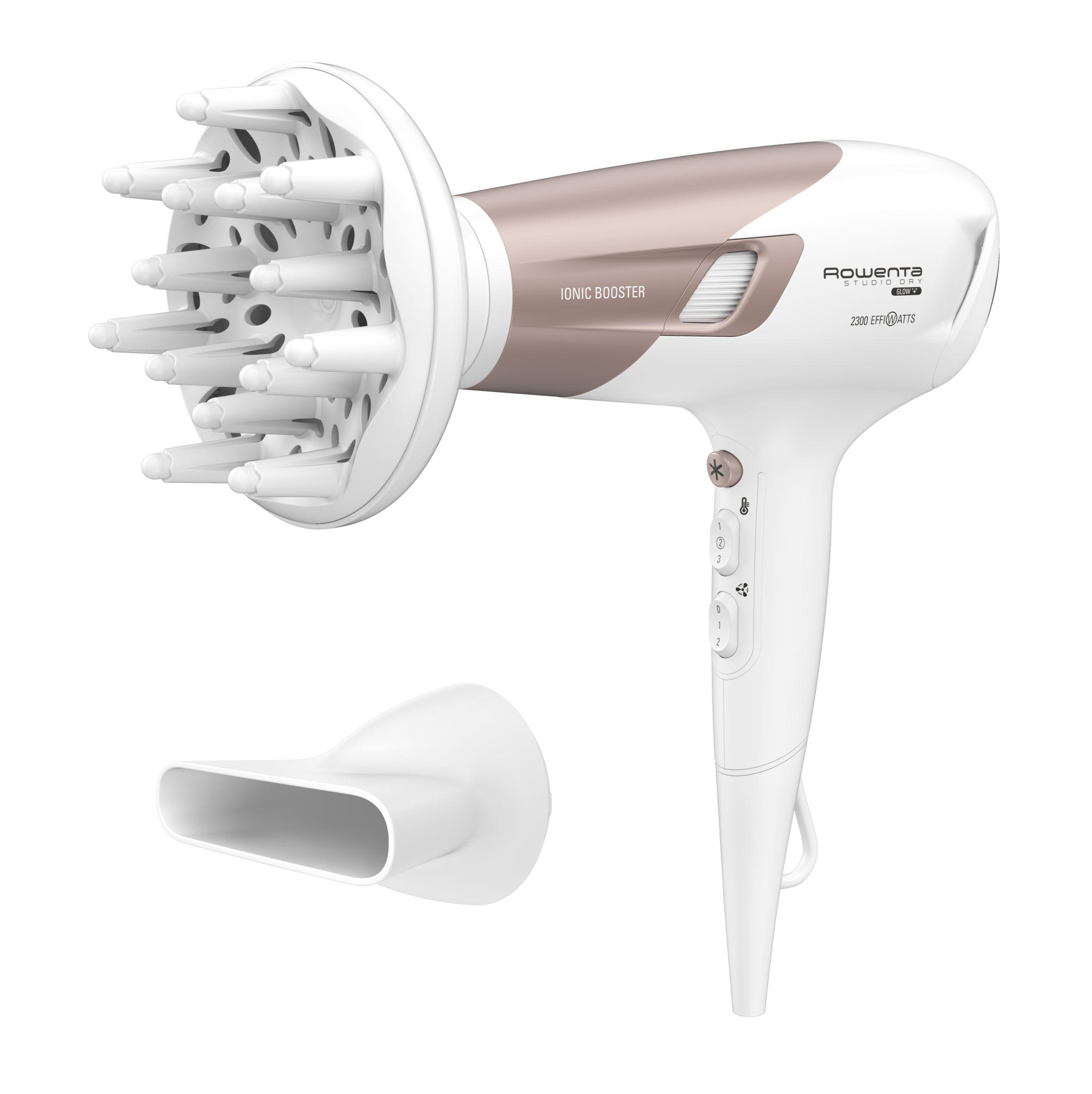 Secador de Cabelo ROWENTA CV5830F0 Studio Dry Glow (Plástico - Branco/Rosa-dourado)