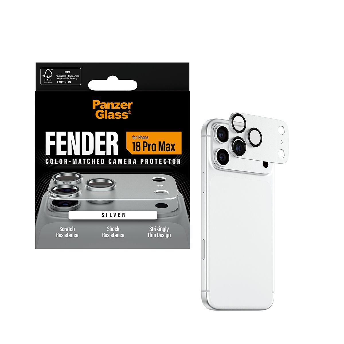 Protetor de Câmara PANZERGLASS Fender iPhone 18 Pro Max (Apple iPhone 18 Pro Max - Silicone - Prateado) — miniatura 5
