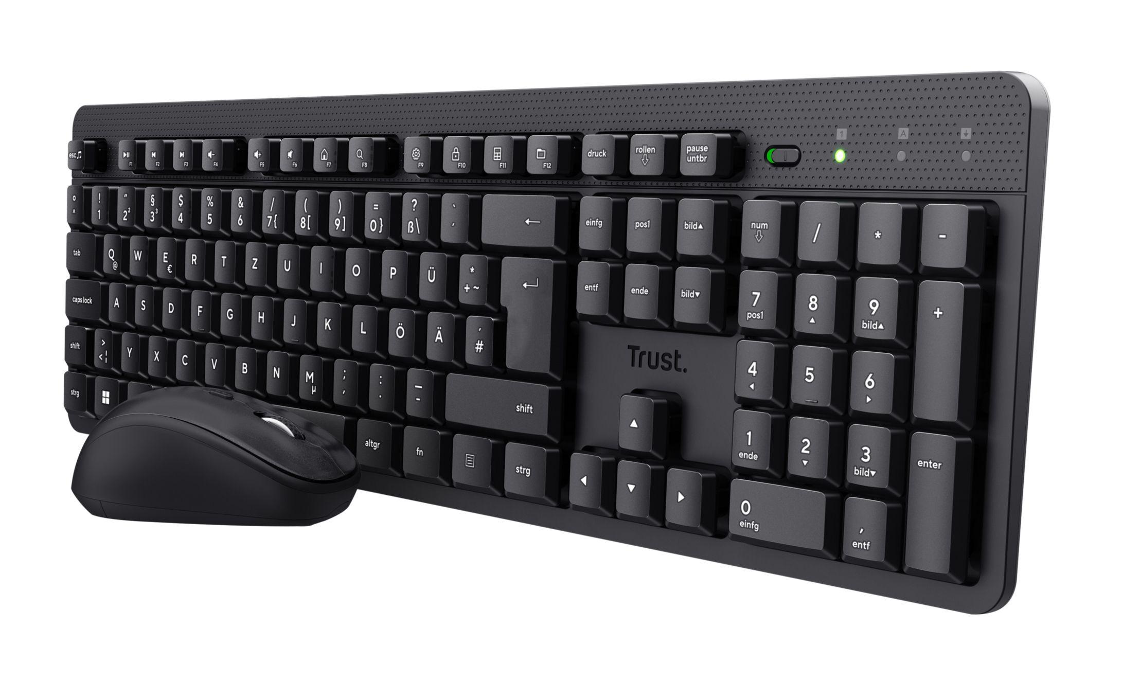 Conjunto de Teclado e Rato TRUST TKM-360 (Espanhol - Interruptor de membrana - Tamanho completo - Preto)