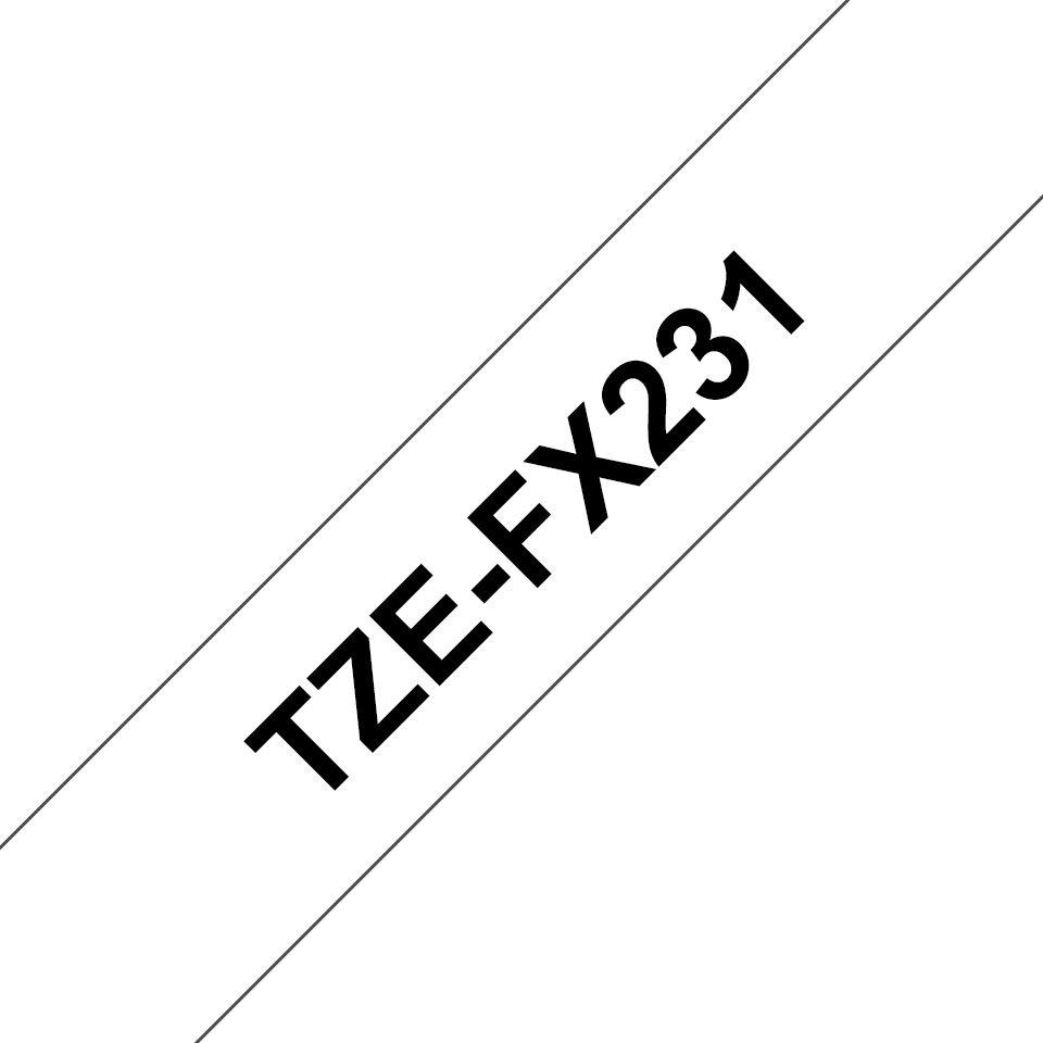 Fita de Impressão BROTHER TZe-FX231 (Preto sobre Branco)