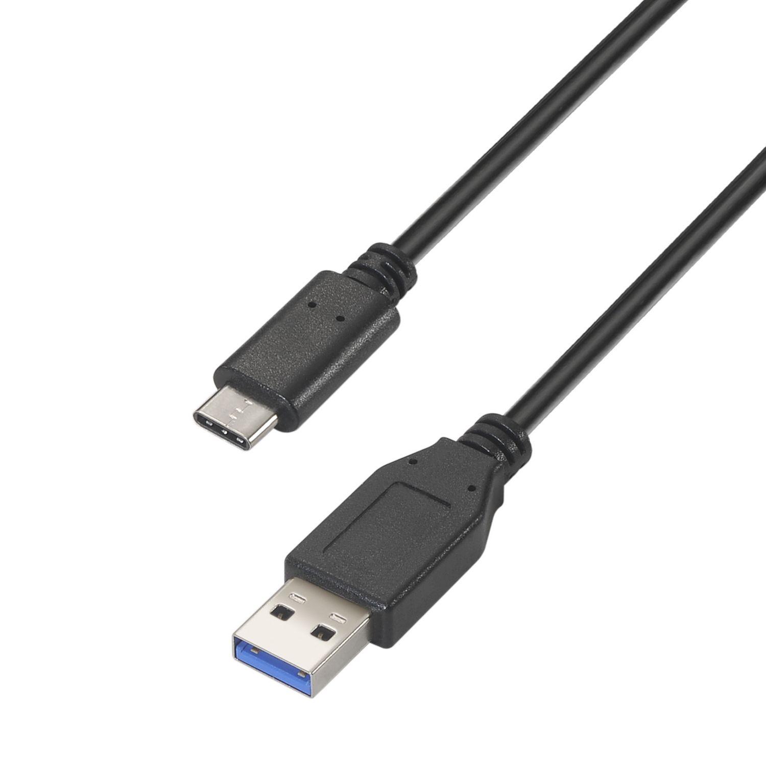 Cabo USB-C para USB-A AISENS A107-0449 (0,5 m - USB C - USB A - Preto) — miniatura 3