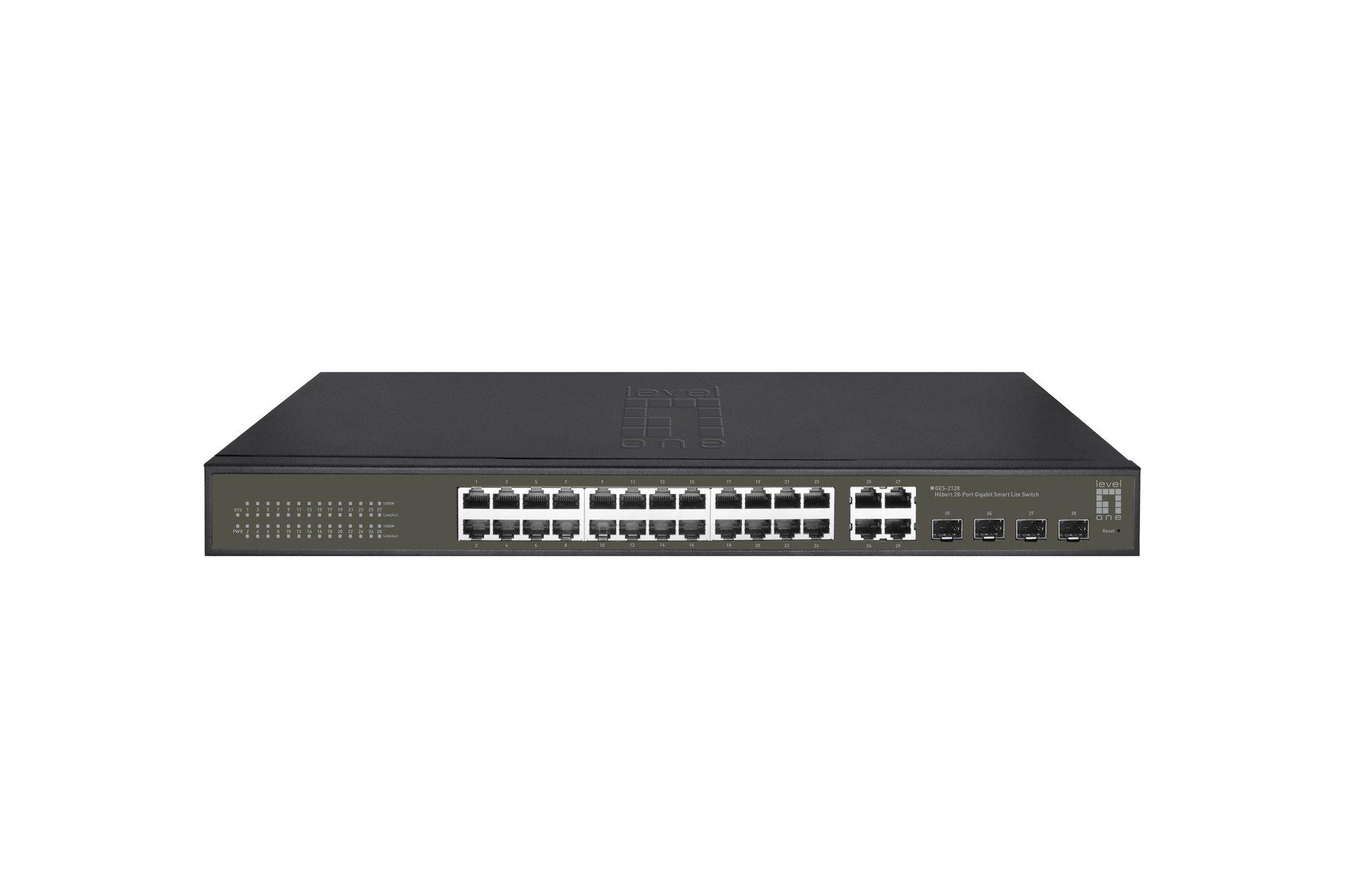 Switch Gerido LEVEL ONE GES-2128 (Gigabit Ethernet - 4,1 MB - 56 Gbit/s - Preto)