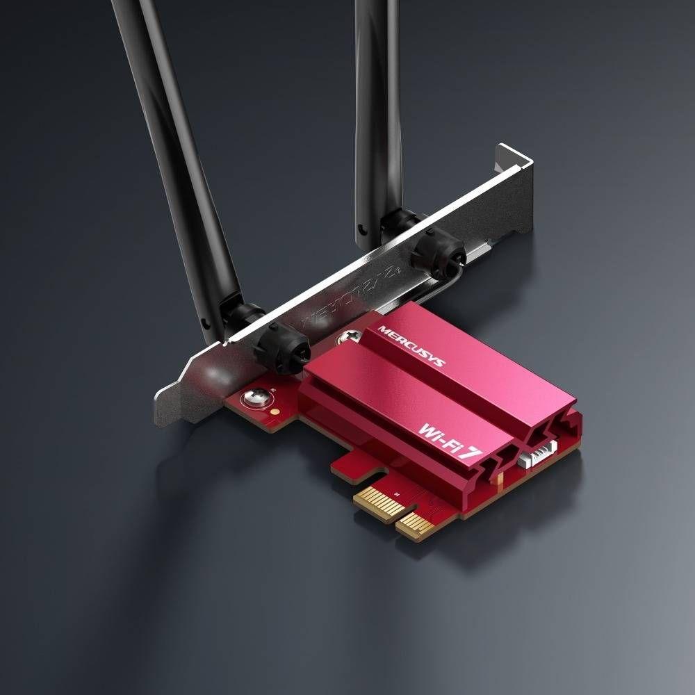 Placa de Rede PCIe MERCUSYS MA37BE (Wi-Fi 7 - 2882 Mbps - PCI Express - Rosa), miniatura 2