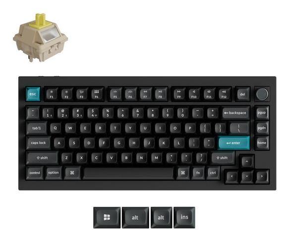 Teclado KEYCHRON Q1 Ultra 8K Q1U-M4 (Tátil - 75% - USB + RF Wireless + Bluetooth - Preto)