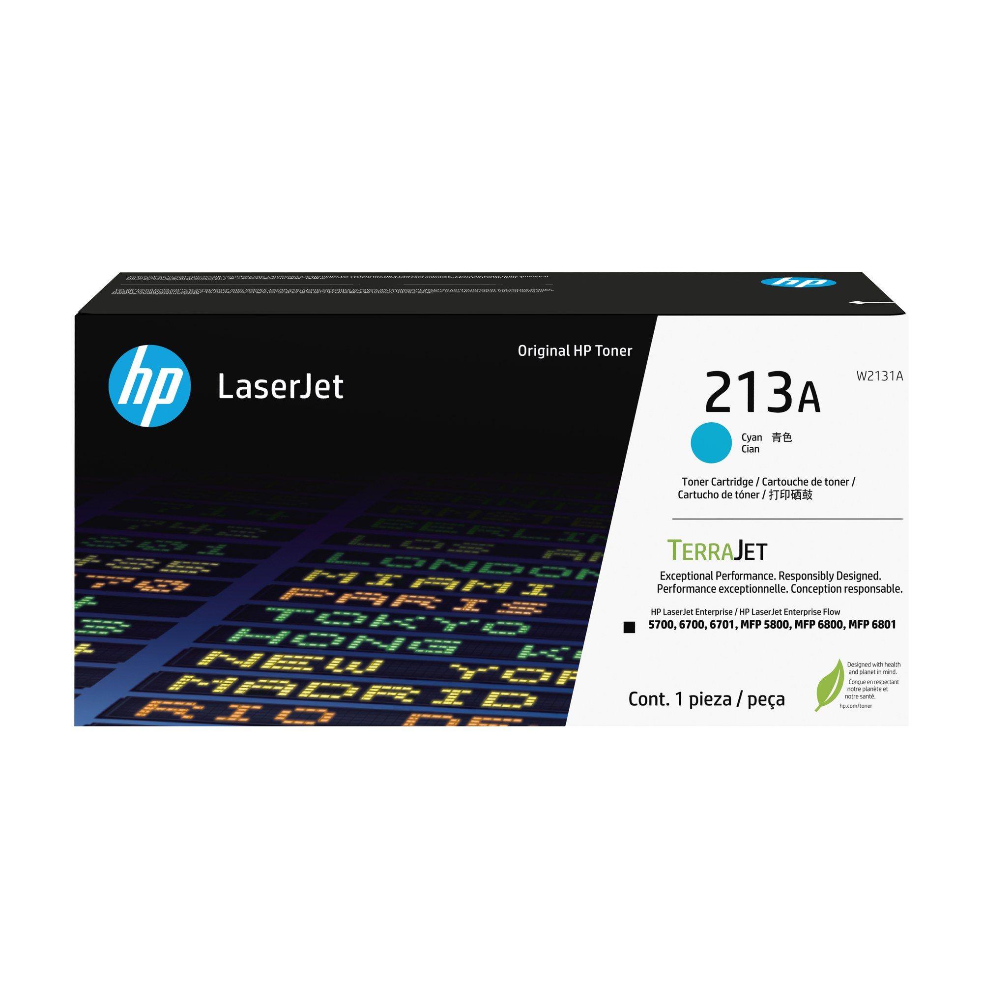 Toner HP 213A W2131A (Até 3000 páginas ISO/IEC 19752 - Ciano)