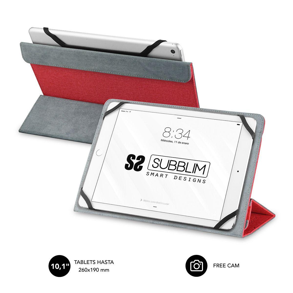 Capa Universal para Tablet SUBBLIM FREECAM (até 10,1" - Vermelho)