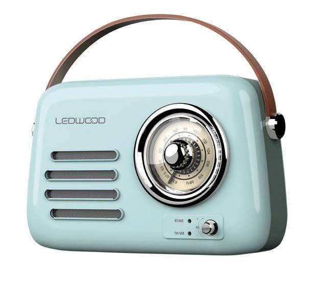 Rádio LEDWOOD Alma Retro FM (30 W - Bluetooth - Azul)