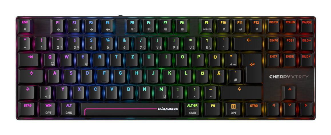 Teclado CHERRY XTRFY MX 8.2 Pro TMR Wireless (Alemão - Magnetic-mechanical key switch - Sem teclado numérico - Preto)