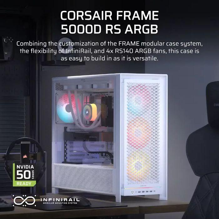 Caixa PC CORSAIR FRAME 5000D RS ARGB (ATX, EATX, micro ATX, Mini-ITX - 2.5" - Plástico, Aço, Vidro temperado - Branco) — miniatura 2