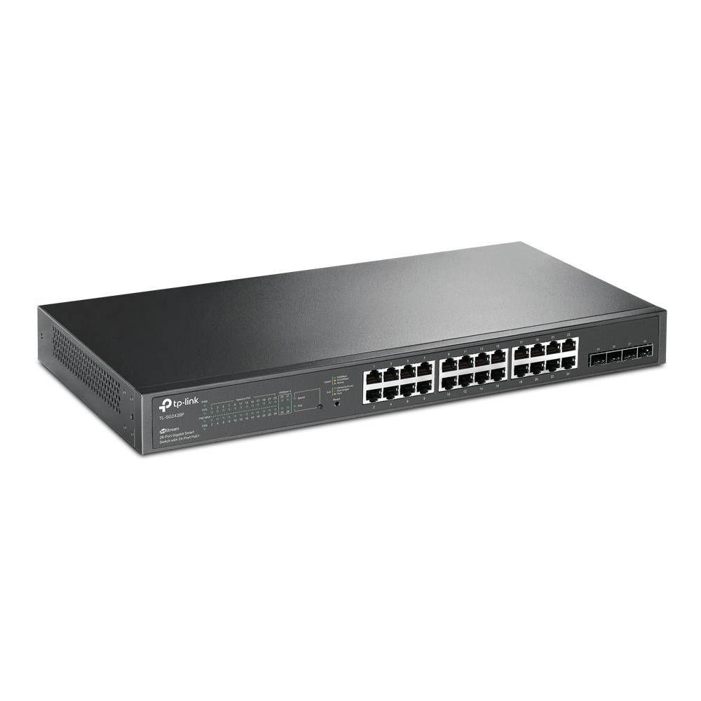Switch Gerido TP-LINK TL-SG2428P (Gigabit Ethernet - 4,1 MB - 56 Gbit/s - Preto) — miniatura 3