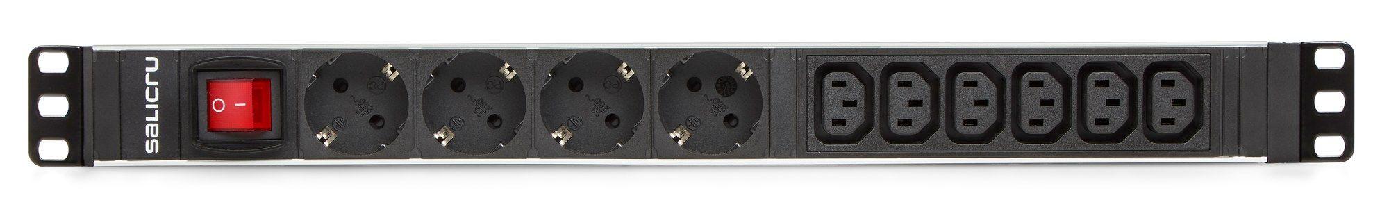 Bloco de Tomadas para Rack SALICRU SPS 4F+6F PDU SCH+C13/C14 (4 Schuko + 6 IEC C13 - IEC C14 - Preto), miniatura 2