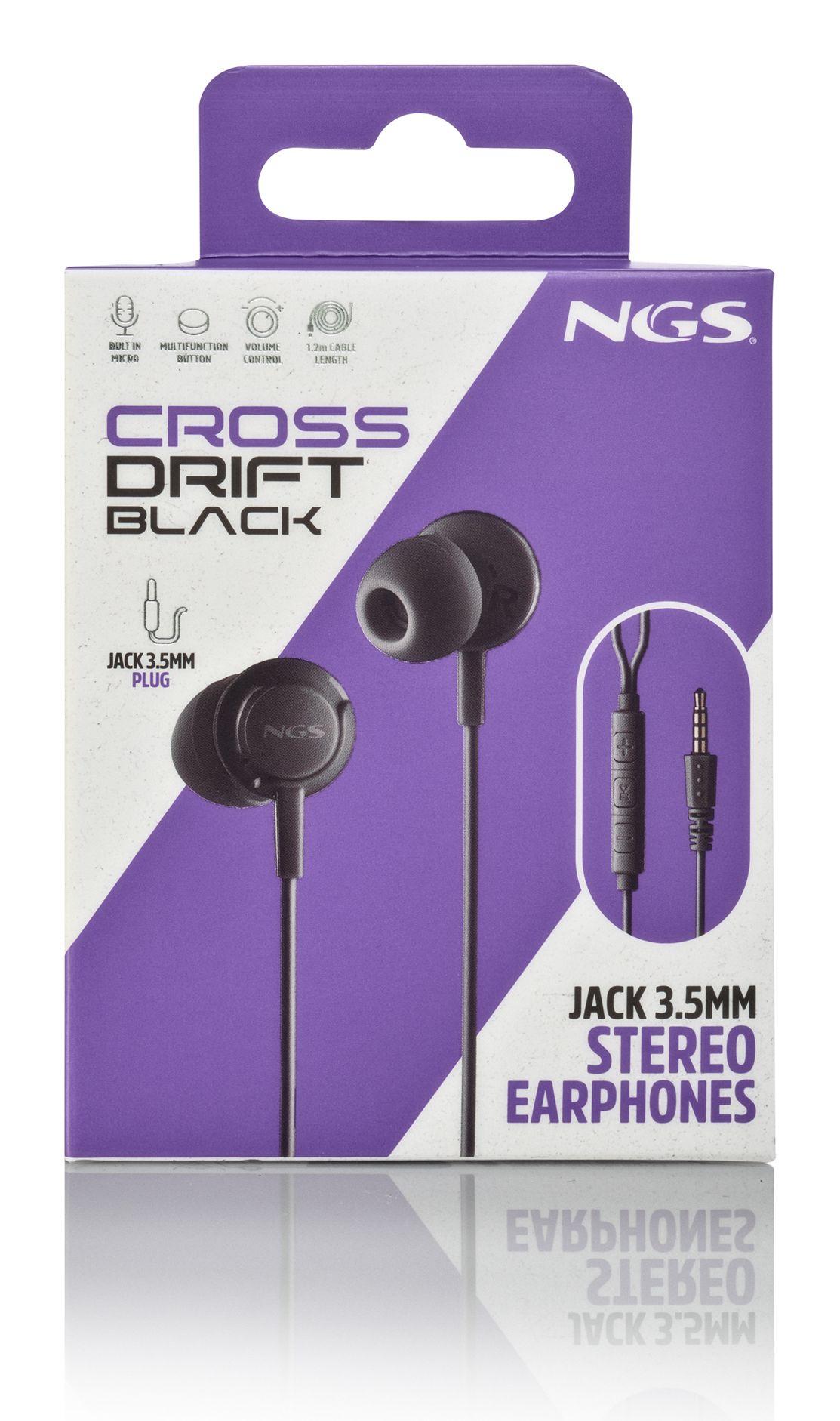 Auscultadores NGS Cross Drift (Binaural - Com fios - Intra-aural - Preto), miniatura 8
