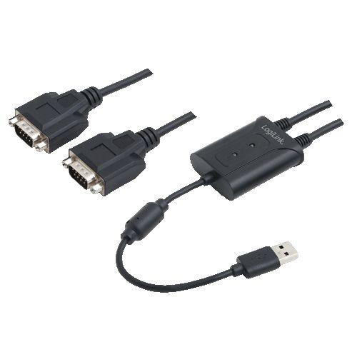 Cabo Conversor LOGILINK AU0031 (1,5 m - DB-9 - USB Type-A - Preto)