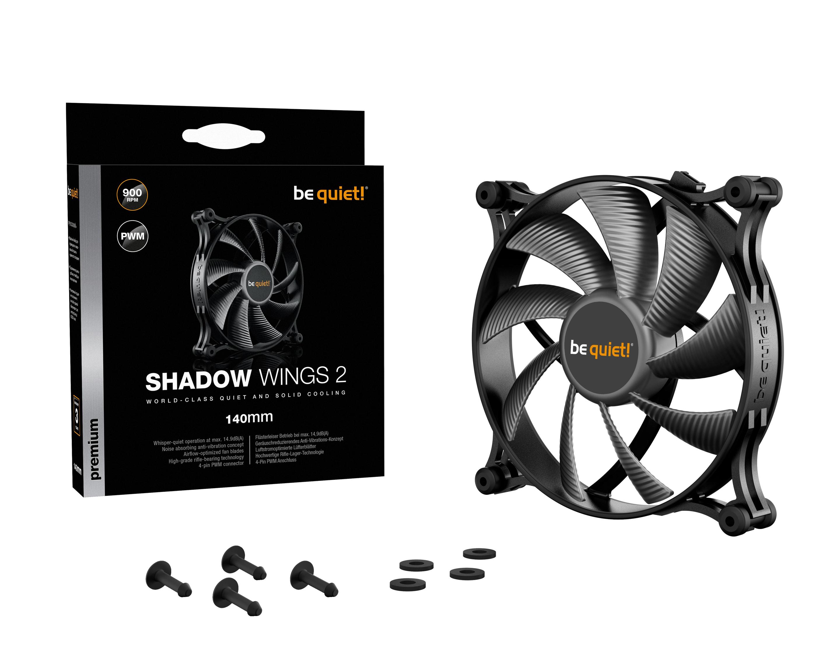 Ventoinha para Caixa PC BE QUIET! Shadow Wings 2 140mm PWM (Não suportado - 3,6 W - Preto), miniatura 5