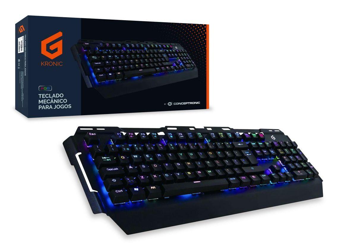 Teclado CONCEPTRONIC Kronic (Português - Mecânico azul - Tamanho completo - Preto) — miniatura 2