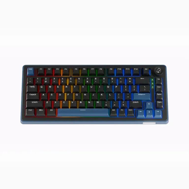 Teclado DUCKY OK-M 75 (QWERTY PT - Mecânico - Bluetooth - Preto e Azul)
