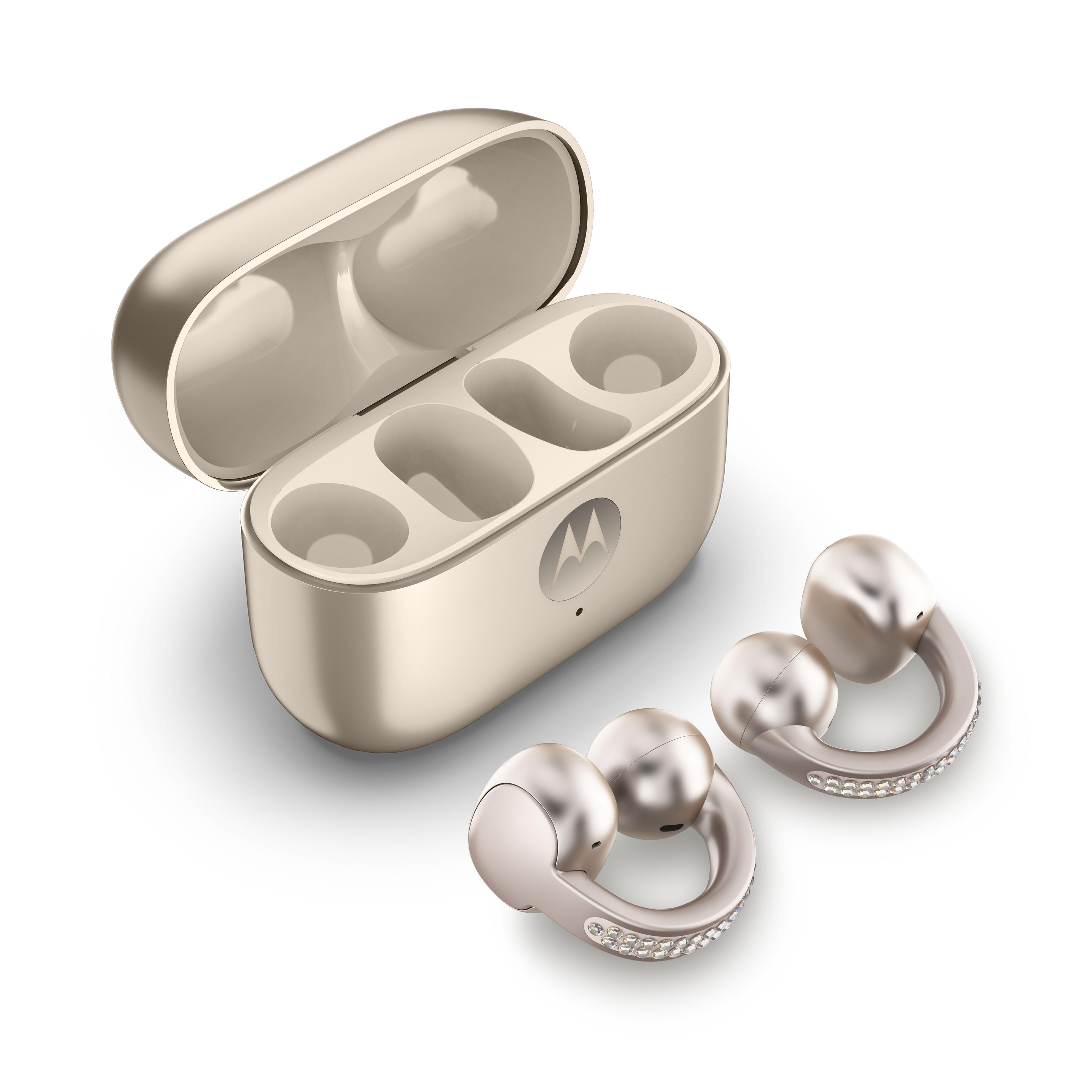 Auriculares MOTOROLA Moto Buds Loop Premium by Swarovski (5,5 W - USB Type-C - French Oak) — miniatura 2