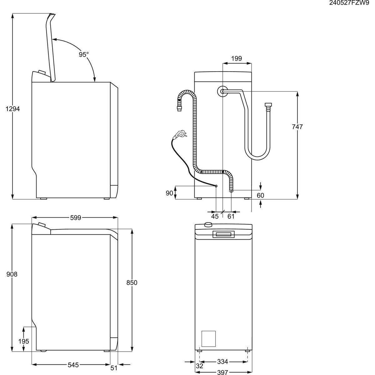 Máquina de Lavar Roupa Independente ELECTROLUX ETE6162P1A (UP - Altura 90,8 cm - 91 cm - Branco) — miniatura 7