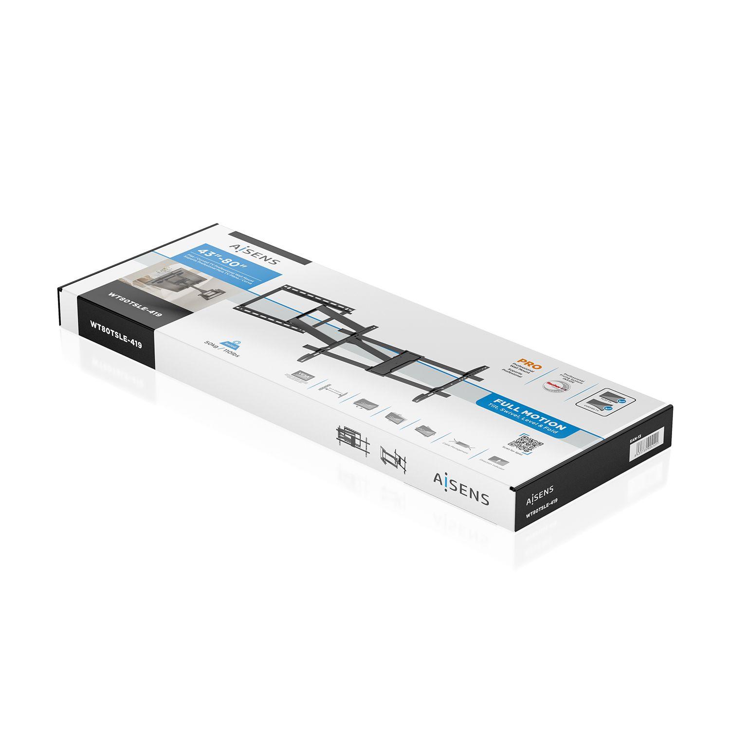 Suporte de Parede para TV AISENS WT80TSLE-419 (43-80" - 50 kg - Preto) — miniatura 6