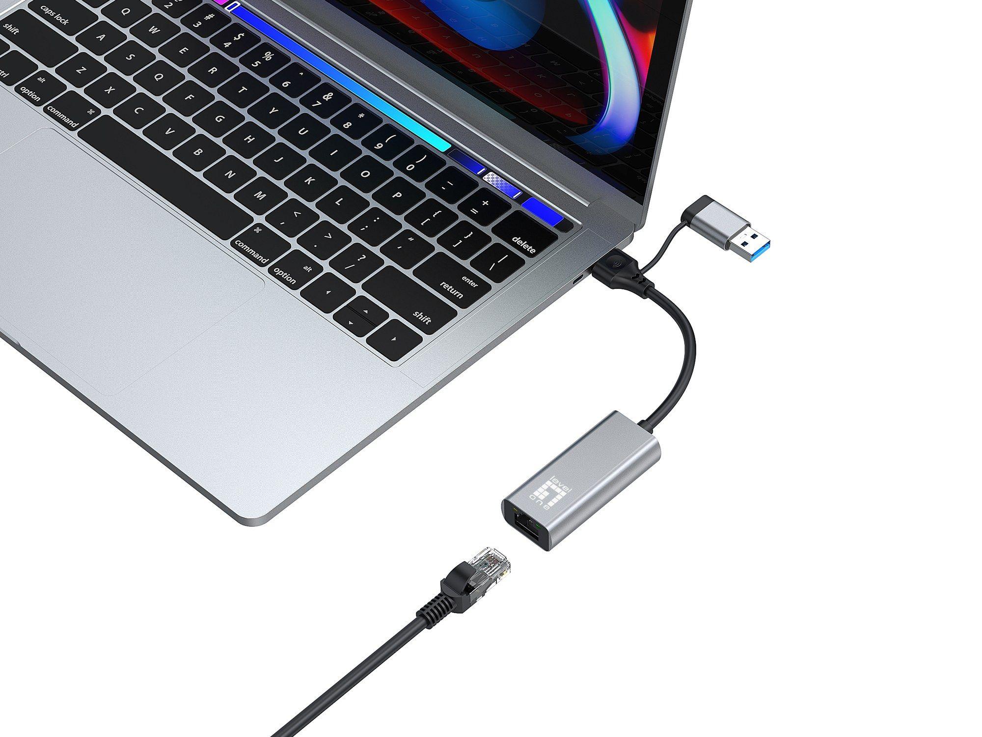 Adaptador USB Ethernet LEVELONE USB-0423 (2.5 Gbit/s - Cinzento) — miniatura 4