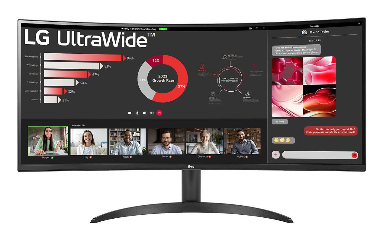 Monitor LG 34WR50QK-B (34" - VA - 100 Hz - Preto)