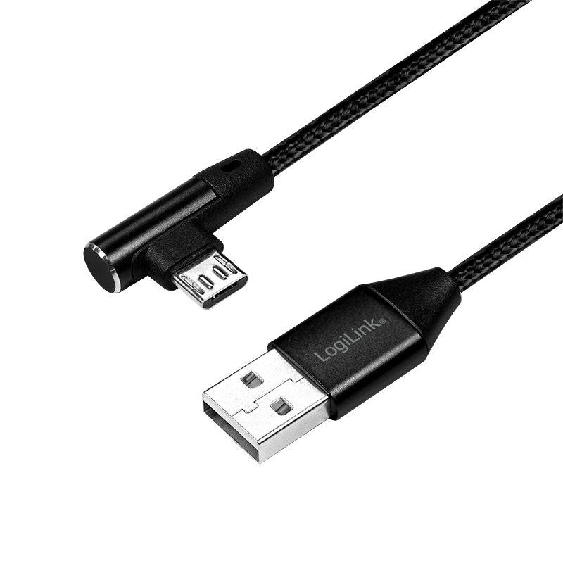 Cabo USB LOGILINK CU0142 (0,3 m - USB A - Micro-USB B - Preto)