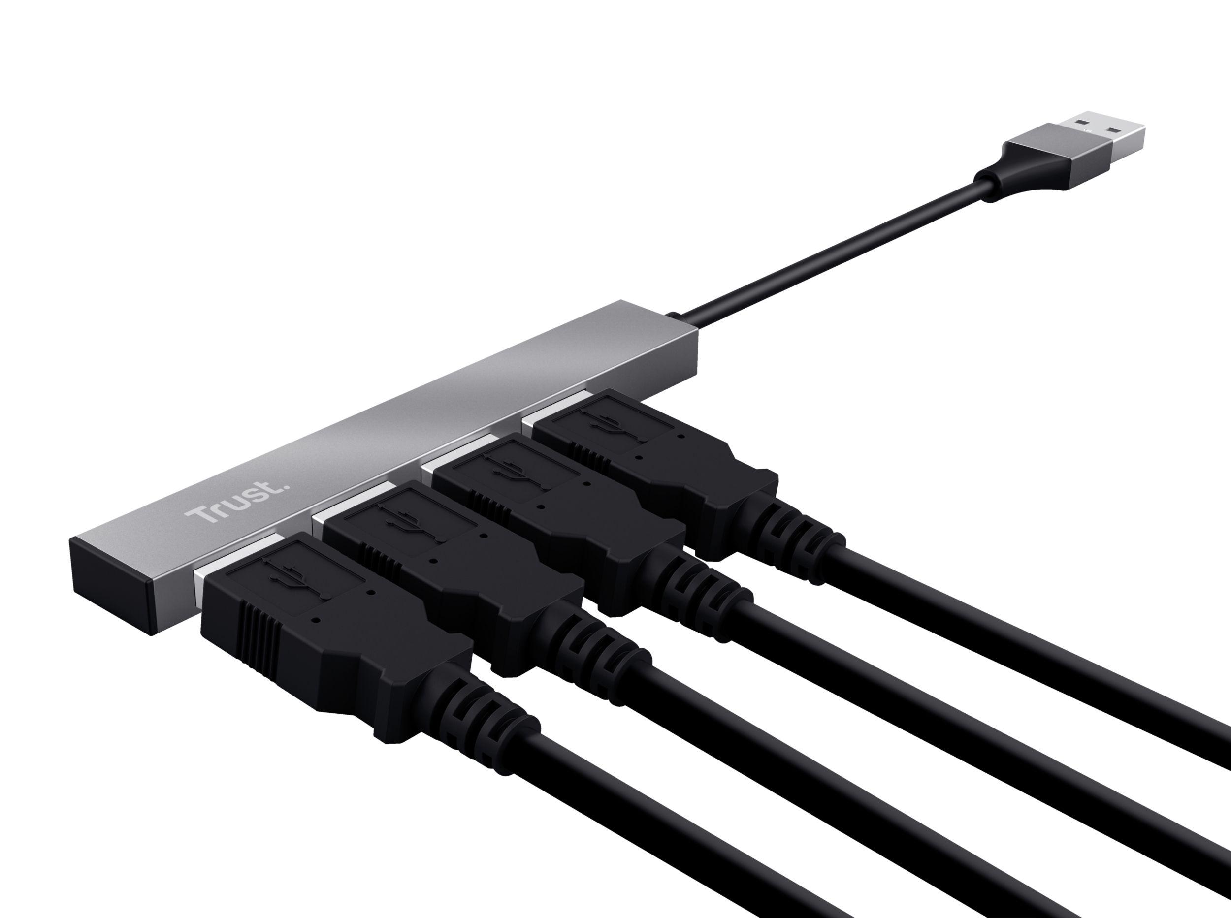 Hub USB TRUST Halyx 23786 (0,1 m - USB-A - notebook, computador - Alumínio) — miniatura 3