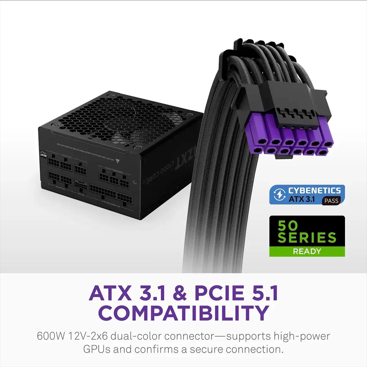 Fonte de Alimentação NZXT C1000 Gold Core (ATX - 1000 W - 80 PLUS Gold - Preto), miniatura 3