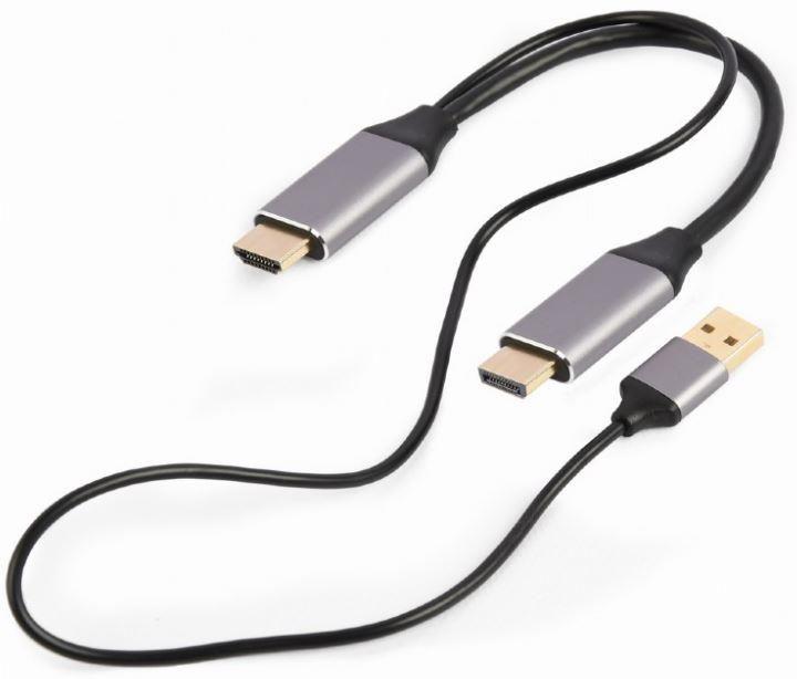 Cabo Adaptador Ativo HDMI para DisplayPort GEMBIRD A-HDMIM-DPM-01 (2 m - HDMI Type A - Preto)