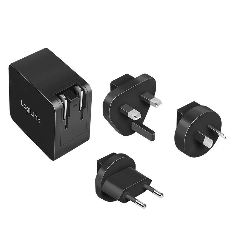 Carregador de Viagem LOGILINK PA0302 (65 W - Preto), miniatura 2