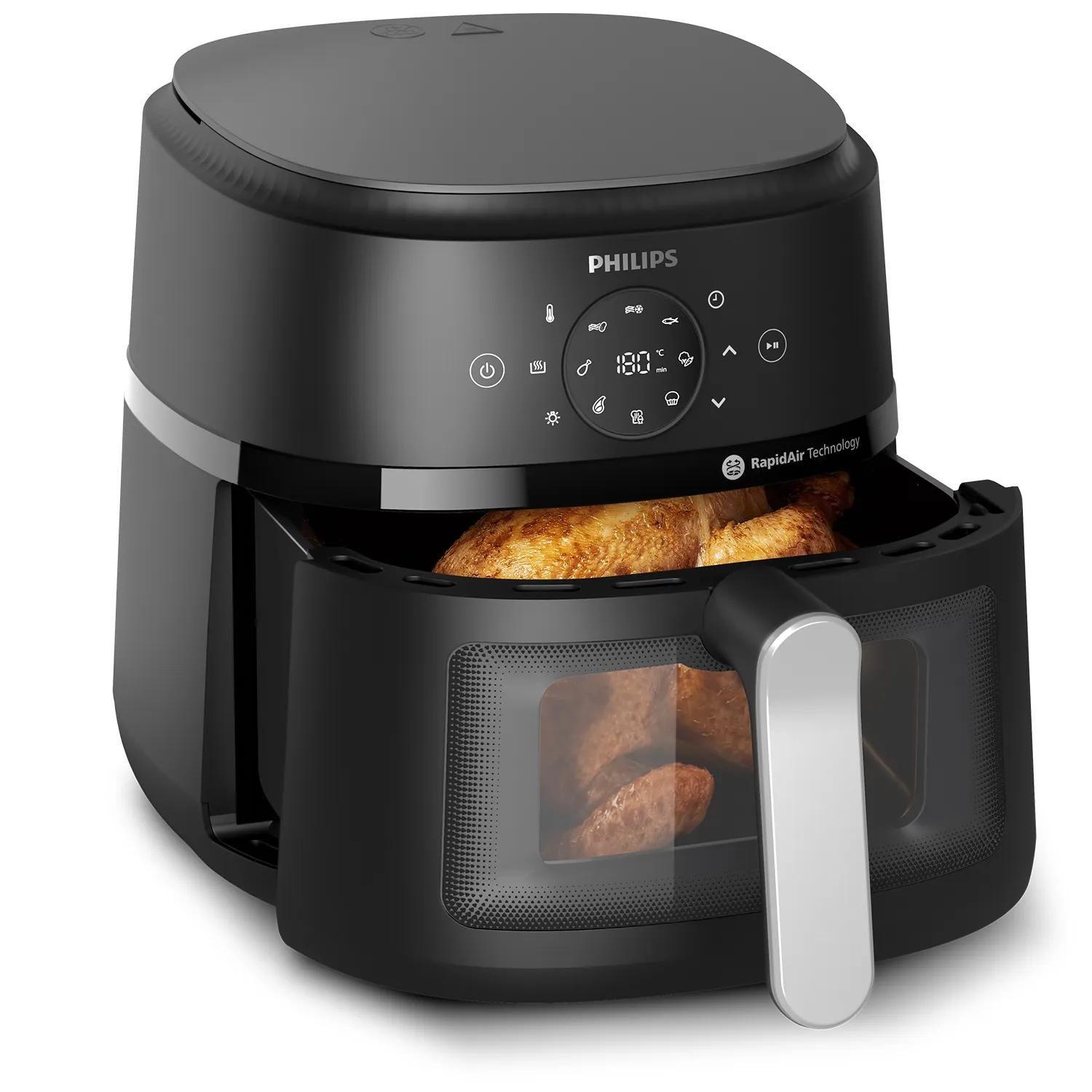 Fritadeira a Ar Quente Independente PHILIPS NA231/00 (1700 W - 200 °C - 60 °C - Preto e Prateado), miniatura 5