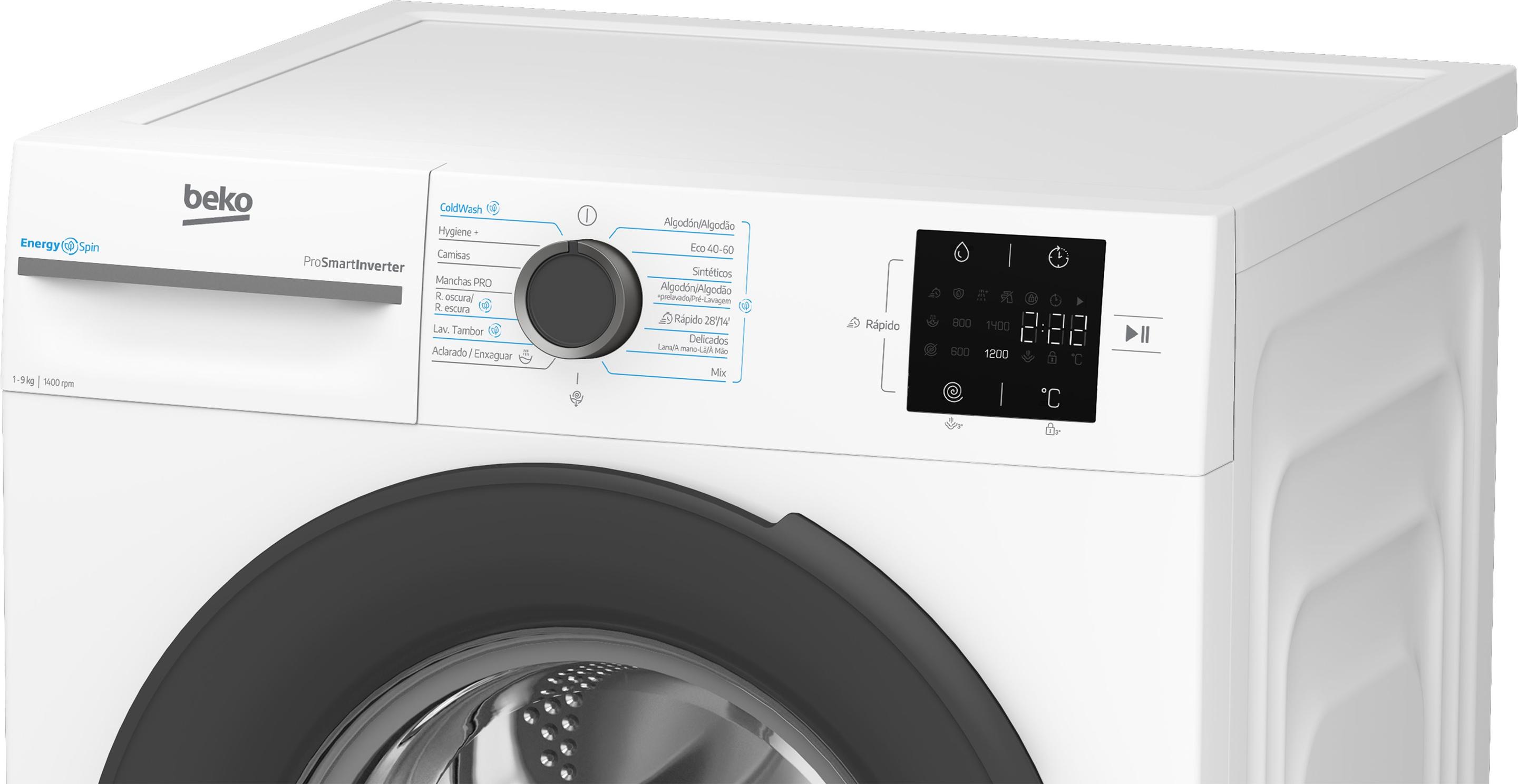 Máquina de Lavar Roupa Independente BEKO VBM3WFT39413WA (1351 RPM - B - 49 l - Branco) — miniatura 9