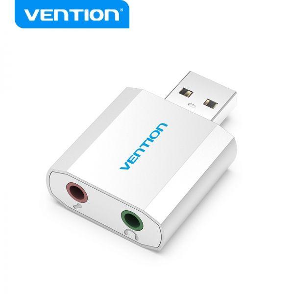 Placa de Som USB VENTION VAB-S13 (USB - Prateado) — miniatura 3