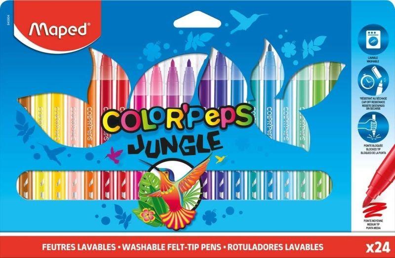 Conjunto de 24 Marcadores MAPED Color'Peps Jungle (Cores Sortidas)