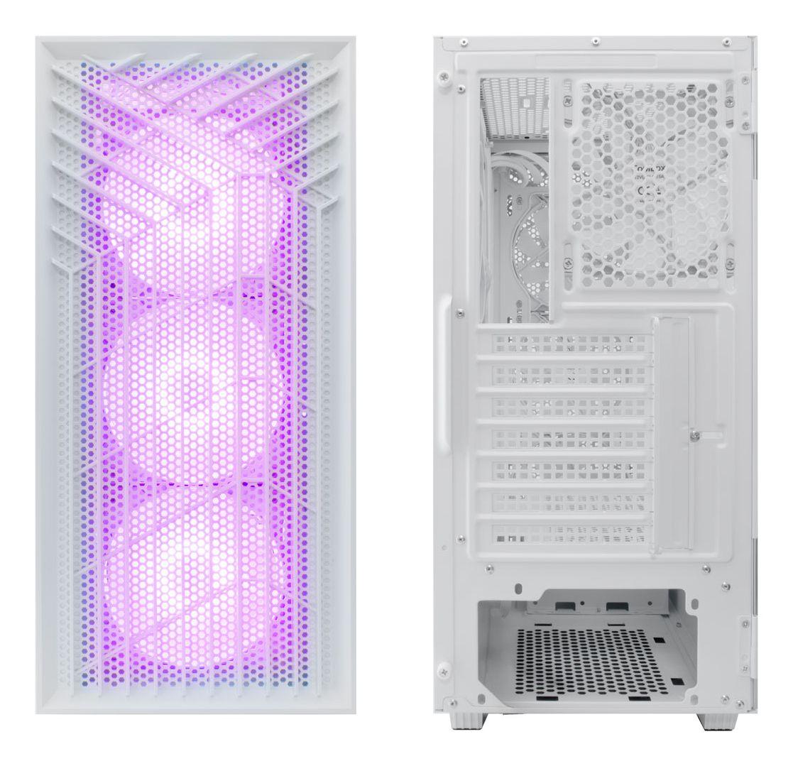 Caixa Gaming COOLBOX GA300 GridLine (ATX, ITX, Mini-ITX - Torre - ARGB - Branco) — miniatura 4