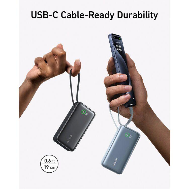 Powerbank ANKER Nano 545 10K (10000mAh - PD e QC - 1 porta USB-C e cabo USB-C - Verde), miniatura 3