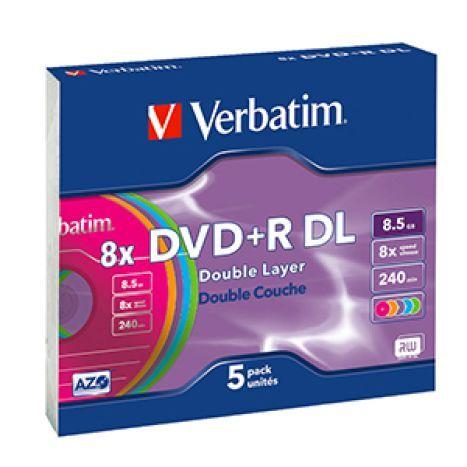 Discos DVD+R DL VERBATIM 43541 (Prateado mate)