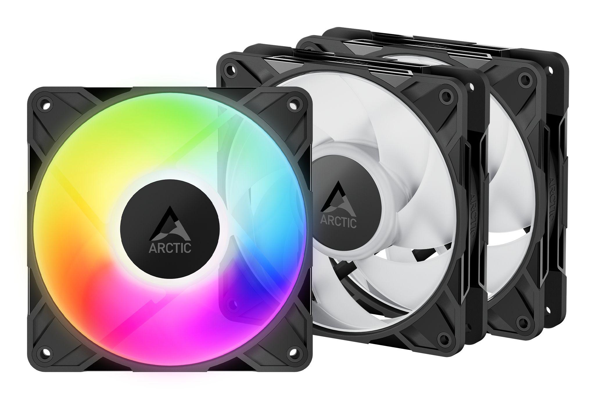 Conjunto de Ventoinhas para Caixa de PC ARCTIC P12 Pro A-RGB (Preto e Branco)