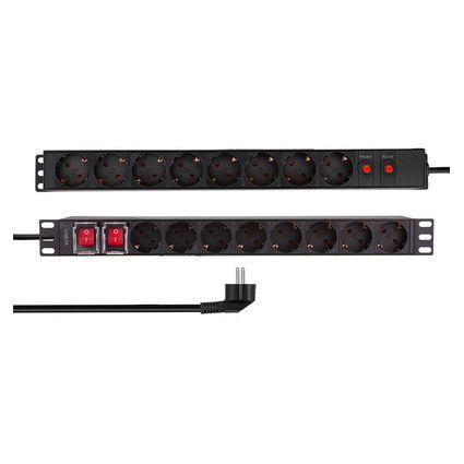 Bloco de Tomadas para Rack LOGILINK PDU1601 (19" - 16 Tomadas - Preto)
