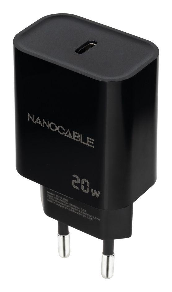 Carregador de Parede NANOCABLE 10.10.2006 (20 W - Preto)