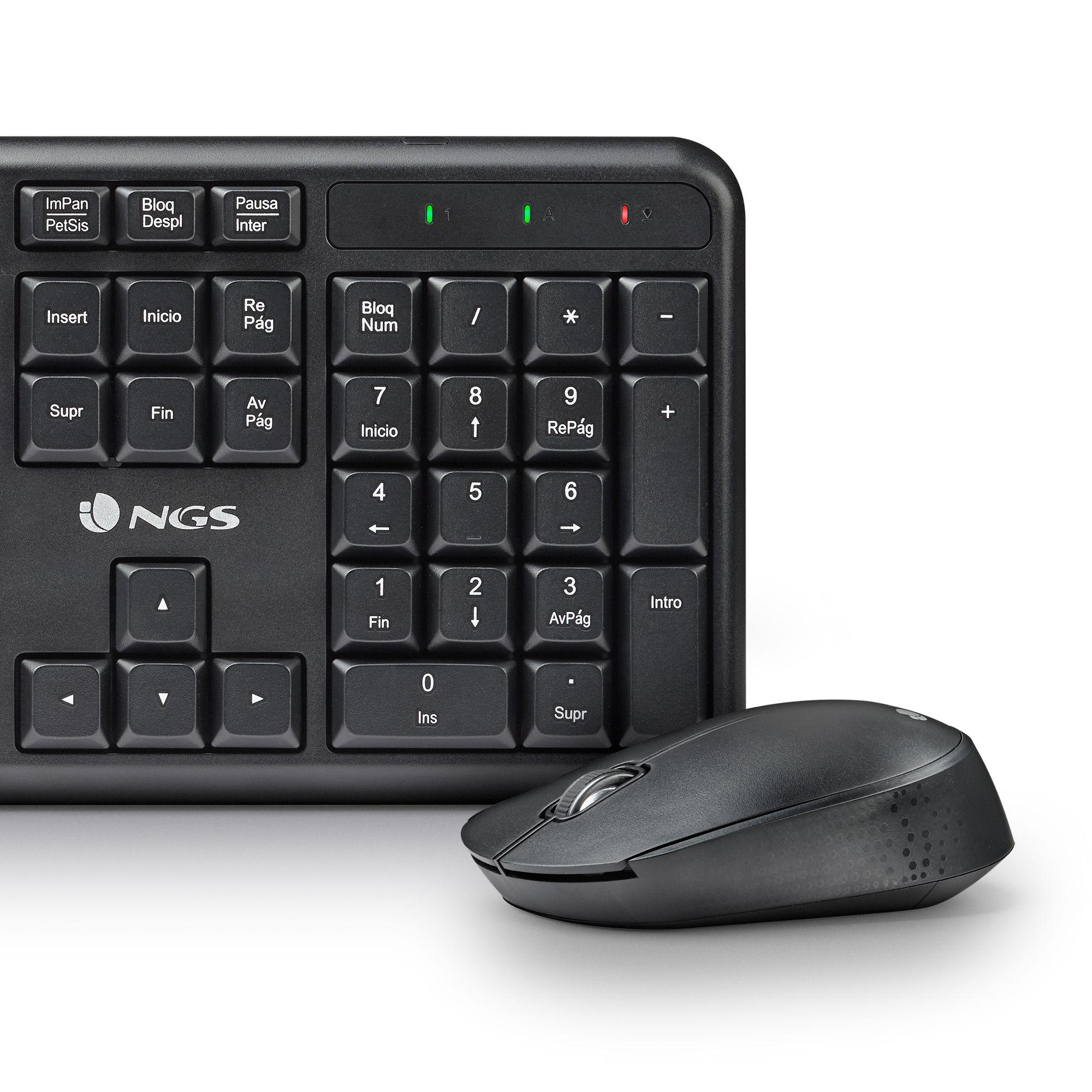 Conjunto de Teclado e Rato NGS Harmony Kit (Espanhol - Tamanho completo - RF Wireless - Preto) — miniatura 4