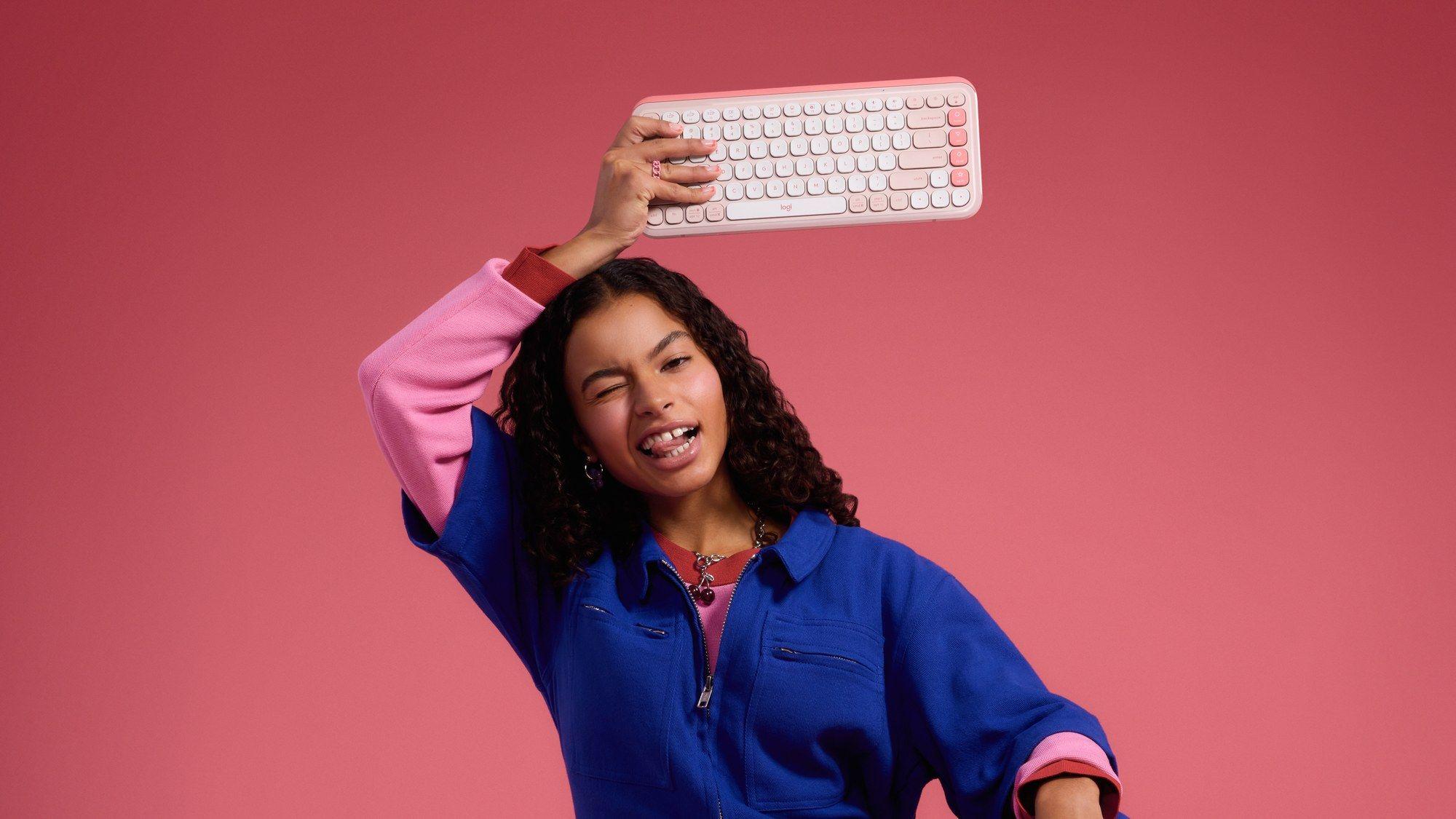 Conjunto de Teclado e Rato LOGITECH POP Icon Combo (Alemão - Teclas de tesoura - Mini - Branco e Rosa), miniatura 9