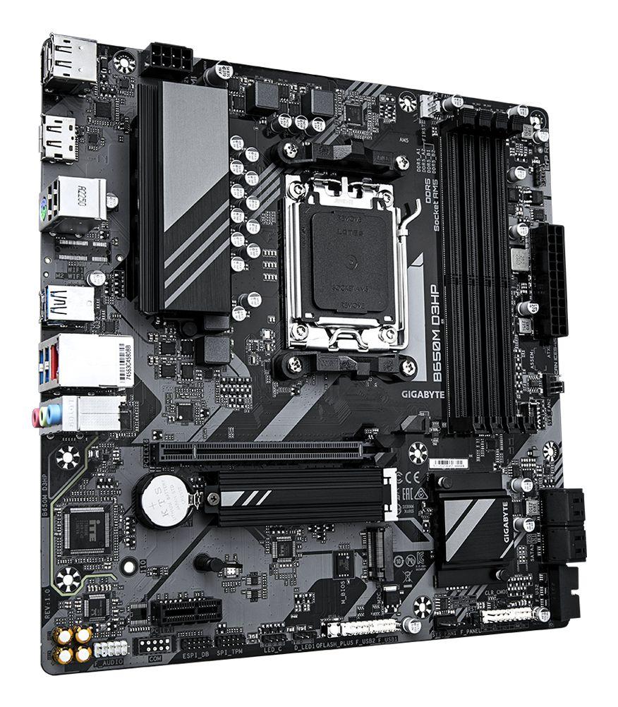 Motherboard GIGABYTE B650M D3HP rev. 1.0 (AM5 - micro ATX - Duplo canal - Castanho) — miniatura 2