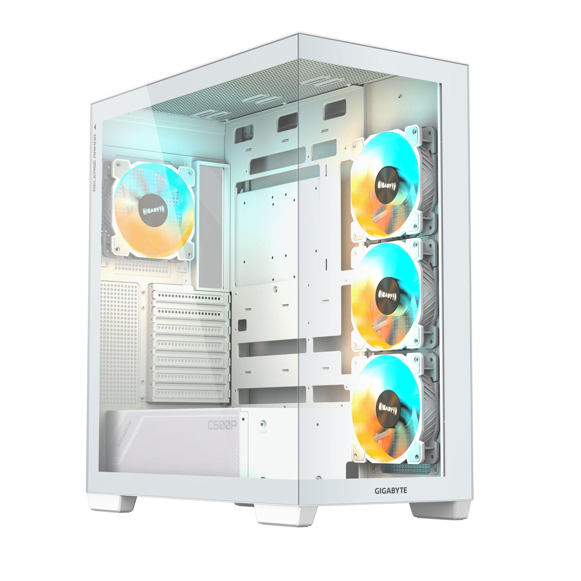 Caixa PC GIGABYTE C500 Panoramic Stealth (ATX, Mini-ATX, Mini-ITX - 2.5" - Vidro, Plástico, Aço - Branco)