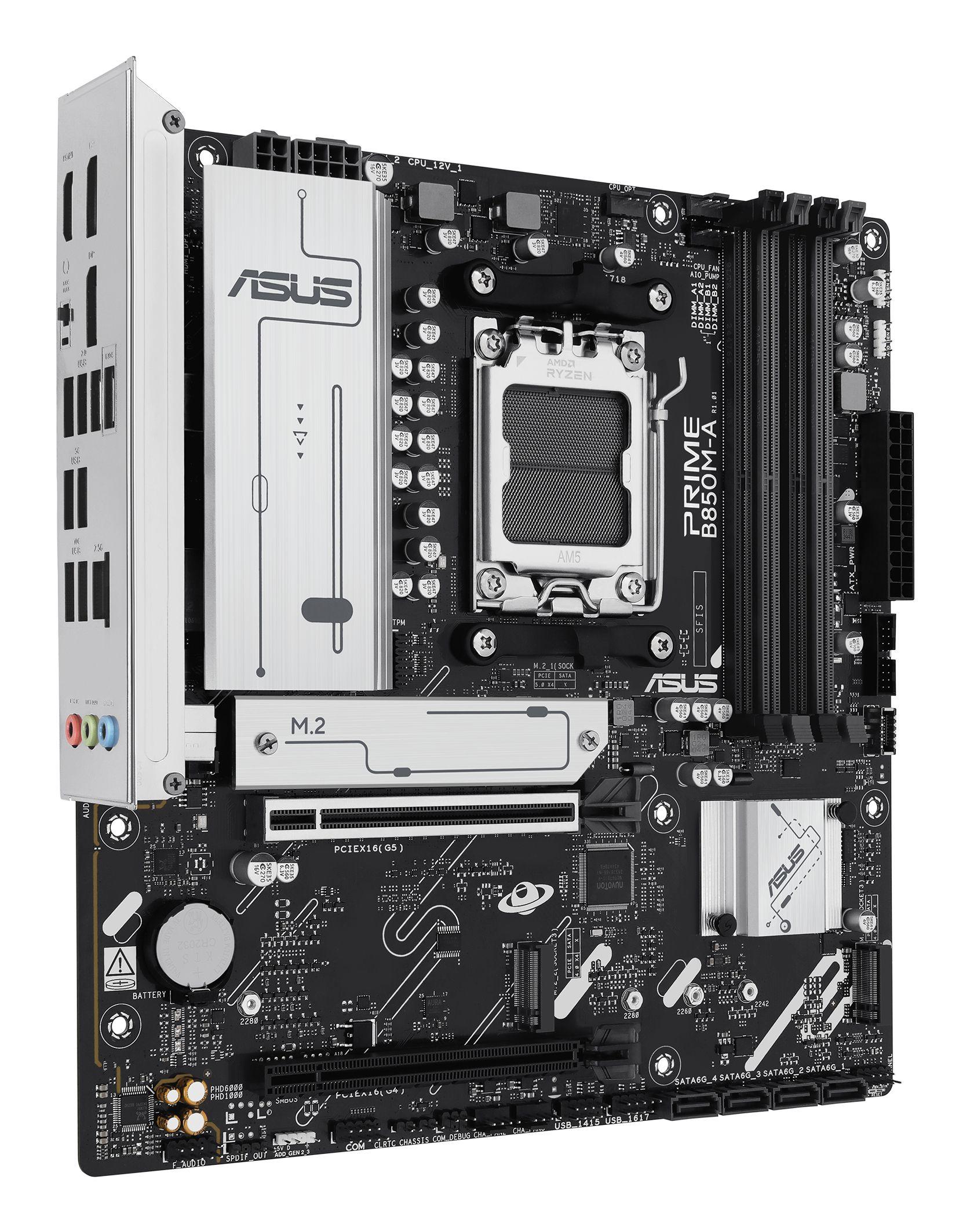 Motherboard ASUS PRIME B850M-A-CSM (AM5 - micro ATX - Não suportado - Cinzento) — miniatura 3